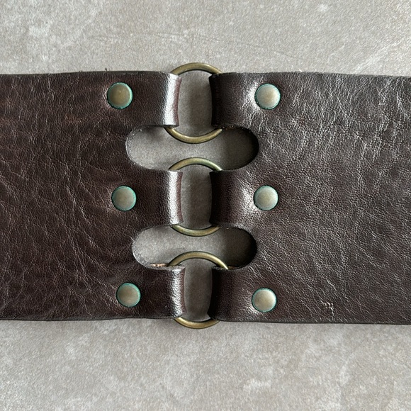 Boho, Punk Style Wide Unisex Belt, Genuine Italian Leather, Made in Canada L - Picture 8 of 8